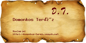Domonkos Teréz névjegykártya
